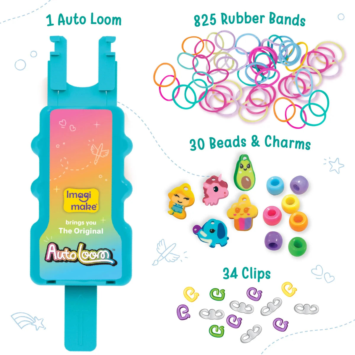 Imagimake Rainbow Loom Beads, Charms & Bands | Bracelet Kit