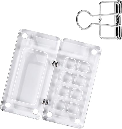 Grid Portable Travel Acrylic Palette, Mini Palette with Magnetic Lid and Clip