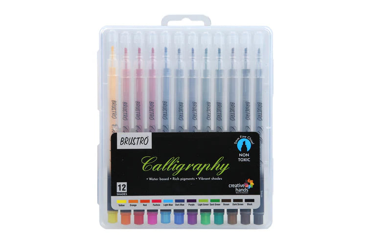 BRUSTRO Calligraphy Pen | 2mm | Set of 12 Colours