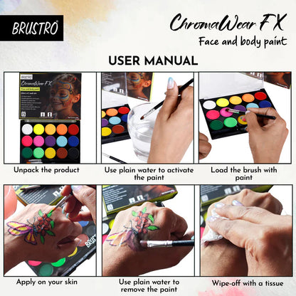 How to use Brustro ChromaWear FX Face & Body Paint