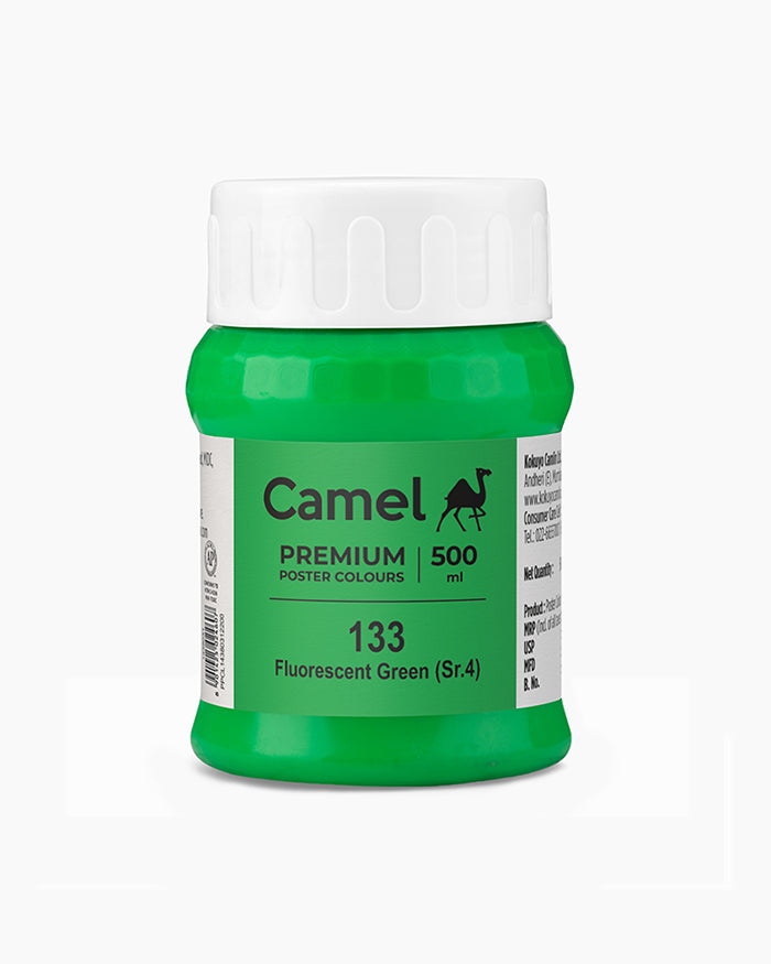 Camel Premium Poster Colour 500ml - fluorescent Green