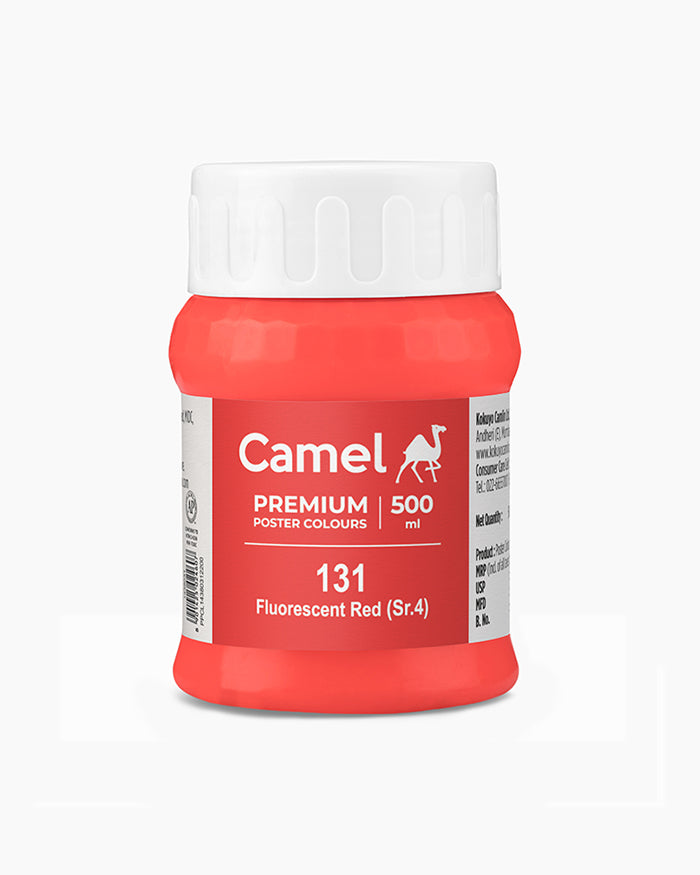 Camel Premium Poster Colour 500ml - Fluorescent Red