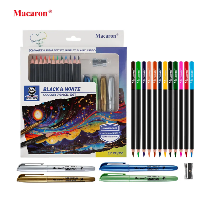 Macaron Colour Pencil Set - 17pc Set