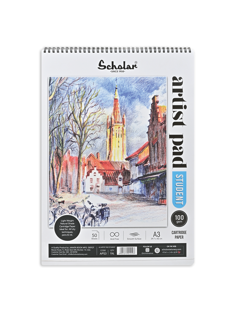 Scholar 100 Gsm Artist Pad - Student