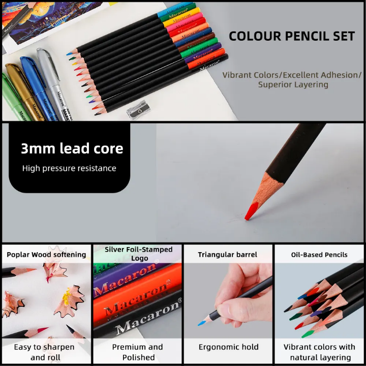 Macaron Colour Pencil Set - 17pc Set