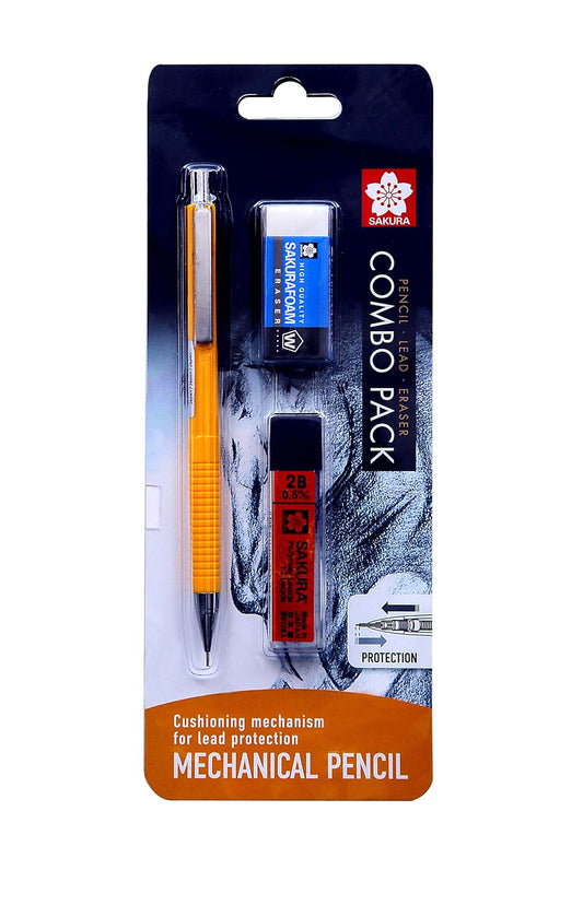 Sakura Cushioning Point Mechanical Pencil Starter set with lead refill and foam eraser