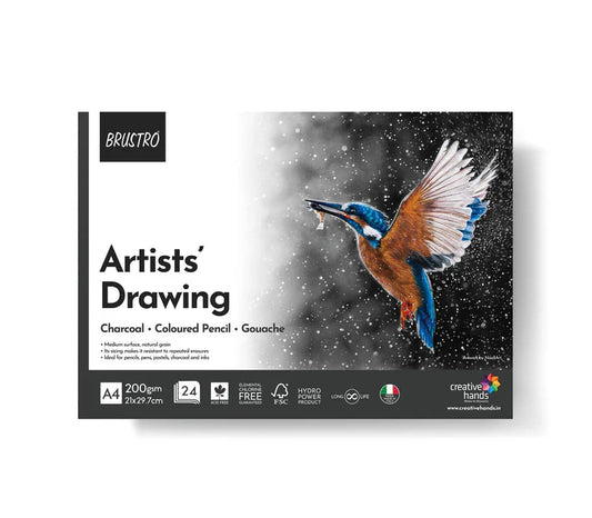 BRUSTRO Artist Drawing Glued Pad, 200 GSM, 24 Sheets