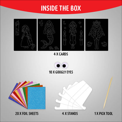 UnikPlay Foil Art Kit – Princess - Create Princess, Mermaid & More Foil Cards