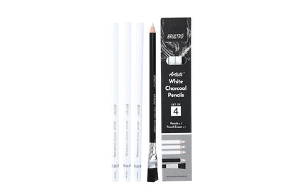 BRUSTRO Artist's White Charcoal Pencil Set
