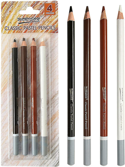Worison Classic Soft Charcoal Pastel Pencil Set Of 4 Pc